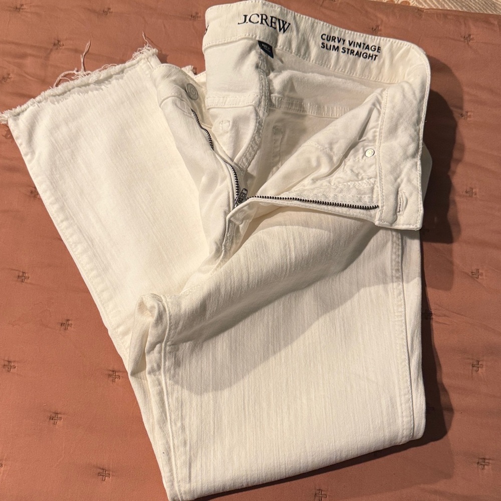 J. Crew Cream Curvy Vintage Slim Jeans 
Never worn
